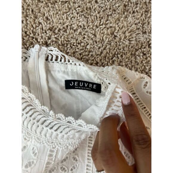 Ruffle Cuff Guipure Lace Overlay Dress Size S - Picture 3 of 3